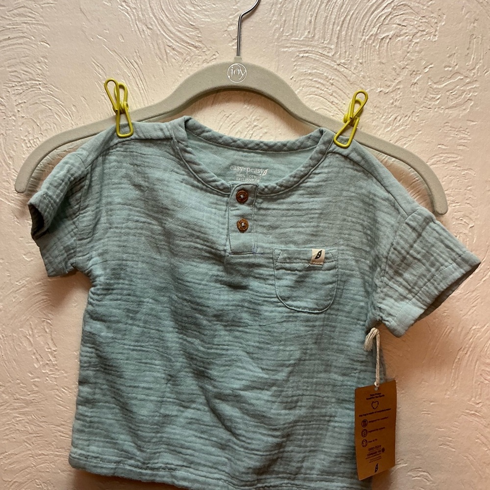 Blue Kids Shirt by Easy Peasy